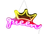 LED Neon Sign Bright USB Powered Decorative Crown Queen Wall Neon Light for Kids Room Bedroom Party V1294-YM0706-3119230136311