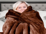Laura Hill 800-GSM Mink Blanket Queen Size Double-Sided Soft Plush Bed Faux Throw Rug Chocolate MNKHV-CH
