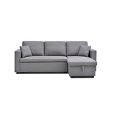 Multifunctional Sofa Bed Fabric Upholstery Chaise Section Comfy Cushions Armrests V43-SOF-SWK-GR