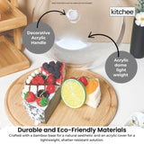 Kitchee 30cm Bamboo Cake Stand Dome Acrylic Cover - Dessert Display Plate V238-SUPDZ-41002621763664