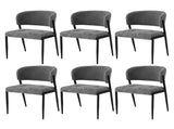 Artiss Dining Chairs Set of 6 Linen Fabric Soft Upholstered Chairs Grey DINC-KJ-7016-GYX6
