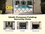 Single Folding Security Gate, Lockable Scissor Gate with 360 degree Swivel Casters, Outdoor V952-GZDZDAQM79483EIKM001V0