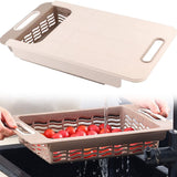 Cutting Board with Storage Basket & Drain Feature Kitchen Chopping Block for Vegetables & Meat, V1192-AZ-W-26236