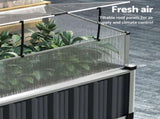 Green Fingers Raised Garden Bed x2 80x49x74cm Greenhouse Planter Box Galvanised Herb GARDEN-ALU-80-ROOFX2