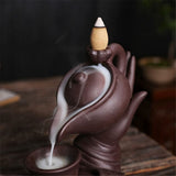 Backflow Incense Burner Indoor Smoke Waterfall Incense Holder Creative Ceramic Incense Burner V1192-AZ-W-26021