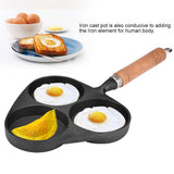 3 Mold Cast Iron Omelette Egg Burger Fried Egg Pot Pancake Pan V1294-YM0727-JY15709
