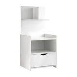 Artiss Bedside Table 1 Drawer with Shelves - EVERMORE White FURNI-G-BSIDE-P16-WH