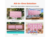 3D Flower Wall Panel, 12 PCS 15 x 15 inch, Artificial Floral Wall Background Mesh Backing V952-PJSRZZWQ12PCUTY5VV0