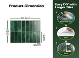 Artiss 3D Peel and Stick Wall Tiles Self Adhesive LinearGrid Backsplash 10 Sheets, Green PST-546-GN