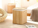 Foldable Laundry Basket Grocery Basket Bamboo Large Capacity Dirty Clothes Storage Bucket for Home V1294-YM0703-3117230013013