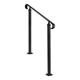 Handrails for Outdoor Steps, 2-3 Step Adjustable Height, Carbon Steel Transitional Handrail with V952-BPSLZFSHS23BVBIXQ001V0