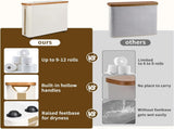 Toilet Paper Storage Basket with Lid, Holds 9-12 RollsBeige V1188-MS-525-002