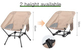 Beige Portable Lightweight Folding Beach Chair - Compact Fishing Chair with Square Legs for Outdoor V888-ELOSUNG46751