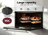 Devanti 60cm Electric Built In Wall Oven Stainless Steel 70L Silver BIO-C-5F-M7B-SS