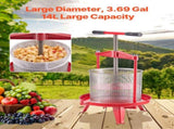 3.69 Gal/14L Fruit Wine Press, Stainless Steel Basket with Cross-beam and Triangular Structure, V952-GJYZJLSBXG142GNCWV0