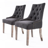 2X French Provincial Dining Chair Oak Leg AMOUR BLACK V274-FT-FC8443-BK