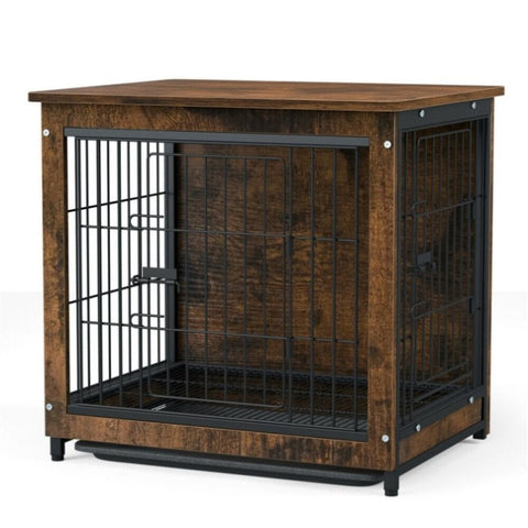 Small Wooden Dog Crate Indoor Kennel 63x51x59cm End Table Nightstand V178-66971