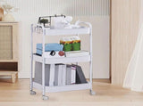 3 Tier Utility Rolling Cart with Caster Wheels Movable Multifunctional Storage Cart for Kitchen V1294-YM0901-3117240235111
