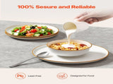 18 PCS Dinnerware Set Ceramic Plates and Bowls Sets Service for 6 White V952-YXKSMBSYXKS1DV8NNV0
