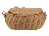 Kids Bike Basket Simple Lid Design Adjustable Strap Light Sturdy Kids Rattan Basket for Cycling V1294-YM0710-3115230117211
