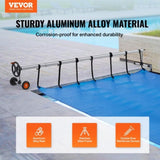 Pool Cover Reel, Aluminum Solar Cover Reel 14 ft, Inground Swimming Pool Cover Reel Set with Rubber V952-YCGJPDXYC14F9EB78V0
