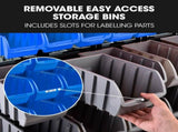 BAUMR-AG 94 Parts Bin Rack Storage System Mobile Double-Sided - Blue V219-STRBRKBMRAM94B