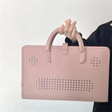 16in PU Laptop Sleeve in Pink with Handle Protective Portable Case for Laptops, Lightweight & V1107-CS-VOBDWJES27