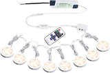 Linkable Under Cabinet LED Lighting 12V Dimmable Puck Lights Hardwired with Wireless RF Remote V1171-CC-BPZBCA008-EU