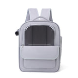 Grey Spacious Pet Carrier Backpack with Clear Window - Comfortable Travel Bag for Cats & Small Dogs V888-ELOSUNG27129