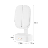 White LED Lighted Tri-Fold Makeup Mirror with Storage Drawer & Magnification V888-ELOSUNG21493
