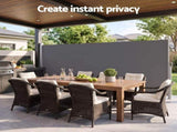 Instahut 1.8X3.5M Side Awning Retractable Privacy Screen Outdoor Sun Shade Grey AWN-B-SIDE-FC-18X35-GR