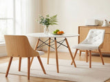 Artiss Table and Chairs Set 3PCS 90cm 2 Seater Round Set for Kitchen, Apartment, DSET-TAB90-2004-WHX2