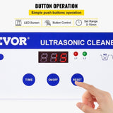 VEVOR 0.8L Professional Ultrasonic Cleaner 304 Stainless Steel Digital Lab Ultrasonic Cleaner with V952-QXJ0.8LCSB0000001V3