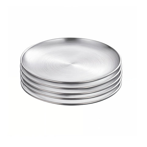 SOGA 26cm Premium Silver Grilling Plate Durable Heat Resistant Perfect for BBQs and Outdoor Cooking VICPLATE55