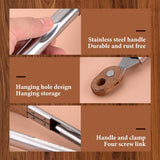 Walnut Wood Tongs for Cooking, Stainless Steel Anti-Slip Long Handle Wood Salad Tongs, Cooking Tong V1258-DP02-F-436