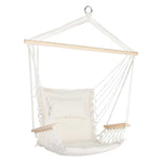 Gardeon Hammock Chair Hanging with Armrest Camping Hammocks Cream HM-CHAIR-ARM-CREAM