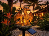 Waterproof Solar Dragon Garden Decor Light, Realistic Resin Dragon Sculpture LED Stake Lamp, Auto V1369-AZ3-W-13621
