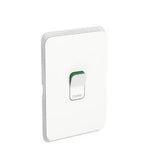 Clipsal Iconic Cooker Switch Rocker Flush Mount Standard 1 Gang 45A 250V 1 Pole 1 Way Vertical Vivid V1202-V1-CLI3041-45VW