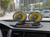 12V Dual Head Car Fan, High Wind for Dashboard, 2-Speeds Adjustable with Lighter Plug, Cools Driver V1370-AZ4-22699