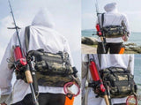 Camouflage Fishing Tackle Bag, Water-Resistant Fishing Gear Storage Bag with Handle, Outdoor V1237-ZY-924-035