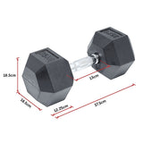 25KG Commercial Rubber Hex Dumbbell Gym Weight V63-794105