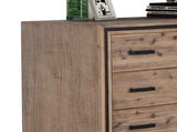 Tallboy with 5 Storage Drawers Solid Acacia Wooden Frame in Silver Brush Colour V43-TBY-SSH