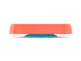 4-in-1 Slow Feeder Dog Bowl - Warm Ocean Red Bowl with Teal Lickmat V1023-SF-4IN1-OR