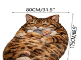 Giant Plush Cat Sleeping Bag, Realistic Furry Design for Ultimate Relaxation, Portable Indoor and V1370-AZ4-13722