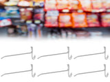 30pcs Supermarket Hook Iron Grid Shelf Hook Jewelry Display Shelf Hook 3.5mm Thickness15cm / 5.9in V1294-YM0721-3117210001012