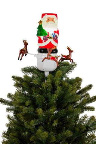 Christmas Tree Topper Santa with Movement Images Lights Snow & Music 112_BLU007