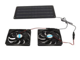 20W Solar Panel Fan Kit Heat Dissipation Ventilation Solar Powered Dual Fan with Switch for Chicken V1294-YM0710-3113230282611