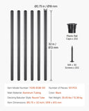 Staircase Balusters 101 Pack, 32 In Aluminum Stair Balusters, 3/4 In Water-Proof Round Metal Spindle V952-YXKLGZL101G3XT56SV0