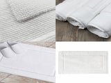 2PCS White Cotton Classic Rug Bath Mats Absorbent Cotton Hotel Spa Shower Bathtub Mats Not A V1189-LWWAL-20260325-00233