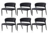 Artiss Dining Chairs Set of 6 Linen Fabric Soft Upholstered Chairs Charcoal DINC-KJ-7016-CHX6